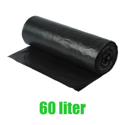 Szemeteszsák 60/65 liter 60 x 70 cm 20 db/tekercs fekete Szemeteszsák 60/65 liter 60 x 70 cm 20 db/tekercs fekete