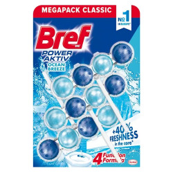WC illatosító golyós 3 x 50 g Power Aktiv Bref Ocean Breeze Iroda üzemeltetés, munkavédelem Bref