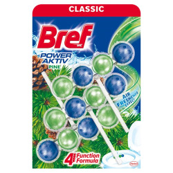 WC illatosító golyós 3 x 50 g Bref Power Aktiv Pine Forest Iroda üzemeltetés, munkavédelem Bref
