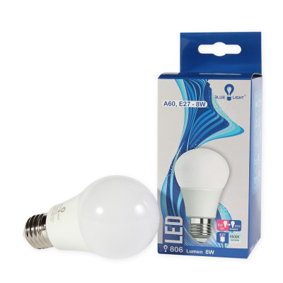 Led 8W A60, E27 806 lm 6500k Led izzó Blue Light Led 8W A60, E27 806 lm 6500k Led izzó Blue Light