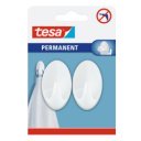 Akasztó, műanyag ovális, L méret, fehér, 2 db Tesa