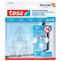 Akasztó öntapadós műanyag 0,2 kg teherbírású 5 darab/bliszter Tesa Powerstrips átlátszó Iroda üzemeltetés, munkavédelem Tesa