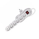 Elosztó hat csatlakozós kapcsolós túlfeszültség védett 1,5m kábellel asztali 16A max. 3500W