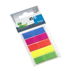 Jelölőcímke 12,5x43mm, 5x26lap, műanayag (5cb) Info Notes 5 klf. teleszín Író- irodaszer, papíráru Info Notes