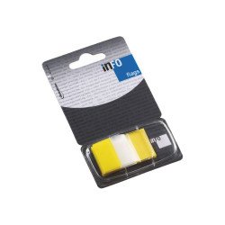 Jelölőcímke 25x43mm, 50lap, műanyag, Info Notes Info Flags transzparens sárga Író- irodaszer, papíráru Info Notes