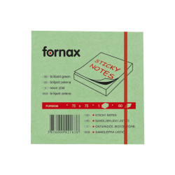 Jegyzettömb öntapadó, 75x75mm, 80lap, Fornax neon zöld Író- irodaszer, papíráru Fornax