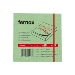 Jegyzettömb öntapadó, 75x75mm, 80lap, Fornax neon zöld Író- irodaszer, papíráru Fornax