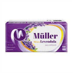 Papírzsebkendő 3 rétegű 100 db/csomag mézes levendula Iroda üzemeltetés, munkavédelem Müller