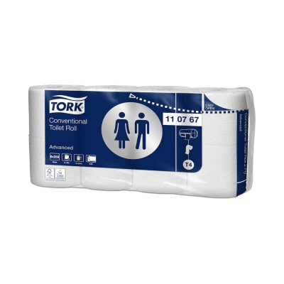 Toalettpapír 2 rétegű kistekercses átmérő: 10,3 cm 250 lap/30 m/tekercs 8 tekercs/csomag T4 Tork_110767 fehér Toalettpapír 2 rétegű kistekercses átmérő: 10,3 cm 250 lap/30 m/tekercs 8 tekercs/csomag T4 Tork_110767 fehér