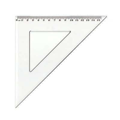 Vonalzó háromszög 45° 15,5cm, műanyag Antilop