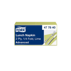 Szalvéta 2 rétegű 1/4 hajtású 32,8 x 32,5 cm 200 lap/csomag Advanced Lunch Tork_477840 lime