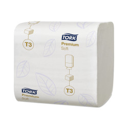 Toalettpapír 2 rétegű hajtogatott 100% cellulóz 252 lap/csomag 30 csomag/karton T3 Soft Folded Tork_114273 hófehér Iroda üzemeltetés, munkavédelem Tork