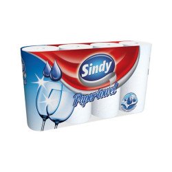 Háztartási papírtörlő kéztörlő 2 rétegű 4 tekercs/csomag Sindy fehér Iroda üzemeltetés, munkavédelem Sindy