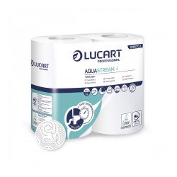 Toalettpapír 2 rétegű 400 lap/tekercs 4 tekercs/csomag Aquastream 4 Lucart_811B70J hófehér Iroda üzemeltetés, munkavédelem Lucart