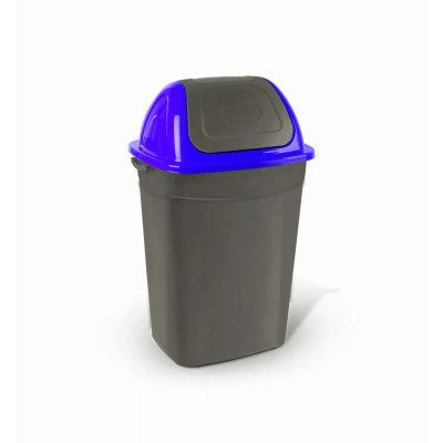 Szemetes kuka billenő fedéllel műanyag 50 literes UP013K antracit-kék Szemetes kuka billenő fedéllel műanyag 50 literes UP013K antracit-kék