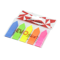 Jelölőcímke műanyag nyíl 12,7x44mm, 5 neon szín 5x20 db EVOFFICE Író- irodaszer, papíráru Evo