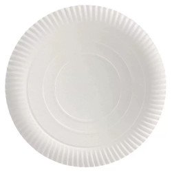 Tányér lapos papír 23 cm 100 db/csomag fehér Levestál, tányér Egyéb