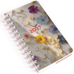 Zsebnaptár álló spirálozott SP5 napi fehér lapokkal akvarell Realsystem 2027.