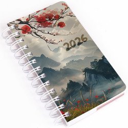Zsebnaptár álló spirálozott SP5 napi fehér lapokkal japán Realsystem 2026. Író- irodaszer, papíráru Realsystem