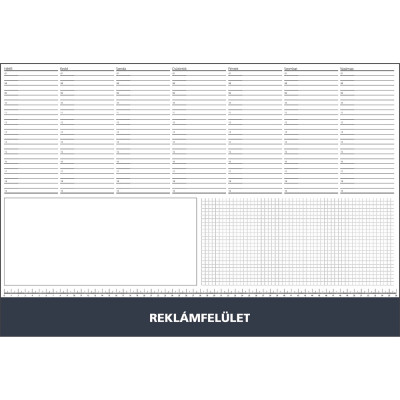 Asztali könyöklő fehér lapokkal kék műbőrcsíkkal 570 x 390 mm  Realsystem 2026.