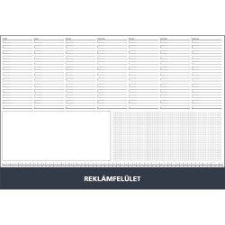 Asztali könyöklő fehér lapokkal kék műbőrcsíkkal 570 x 390 mm  Realsystem 2026. Író- irodaszer, papíráru Realsystem