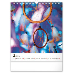 Falinaptár képes  300x340mm Dream Catcher Realsystem 2024.
