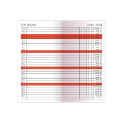 Zsebnaptár álló Leporello kivítel, havi tervező beosztás zöld Realsystem 2027.