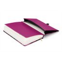 Keménytáblás notesz krémszínű lapokkal leszorító gumiszalaggal Purple Flowers 130x210mm, Presco