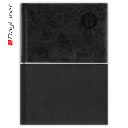 Határidőnapló Fifty A5 napi fehér lapokkal Fekete Dayliner 2024. Író- irodaszer, papíráru Dayliner