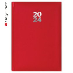 Határidőnapló Pannon A5 heti fehér lapokkal Piros Dayliner 2024. Író- irodaszer, papíráru Dayliner
