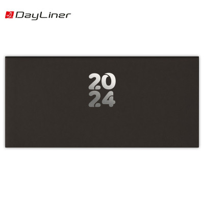 Zsebnaptár fehér lapokkal fekvő Pannon Fekete Dayliner 2024.