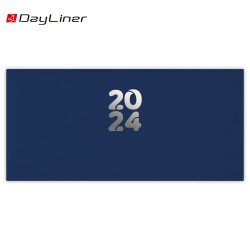 Zsebnaptár fehér lapokkal fekvő Pannon Sötétkék Dayliner 2024. Író- irodaszer, papíráru Dayliner