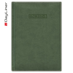 Határidőnapló Sherwood A5 napi krémszínű lapokkal Zöld Dayliner 2024. Író- irodaszer, papíráru Dayliner