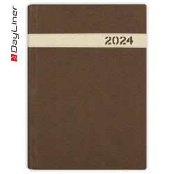 Határidőnapló The Boss A5 napi fehér lapokkal Barna Dayliner 2024. Író- irodaszer, papíráru Dayliner