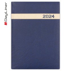 Határidőnapló The Boss A5 napi fehér lapokkal Kék Dayliner 2024. Író- irodaszer, papíráru Dayliner