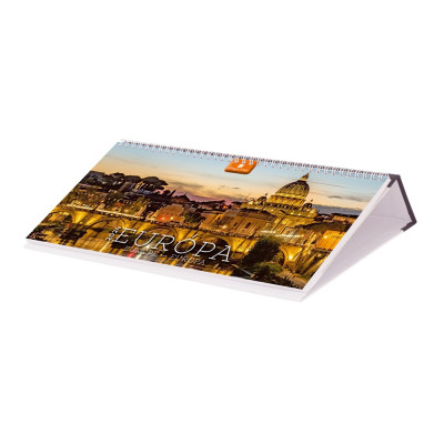 Asztali naptár fehér lapokkal 320 × 150 mm Európa fekvő műbör hátlappal fekete Dayliner 2024. Asztali naptár fehér lapokkal 320 × 150 mm Európa fekvő műbör hátlappal fekete Dayliner 2024.