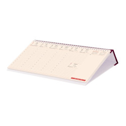 Asztali naptár Kódex fekvő fehér lapokkal bordó 320 × 150 mm Dayliner 2024.