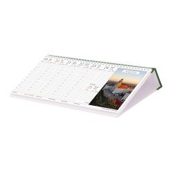Asztali naptár fehér lapokkal 320 × 150 mm Magyarország fekvő műbör hátlappal zöld Dayliner 2024. Író- irodaszer, papíráru Dayliner