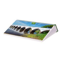 Asztali naptár fehér lapokkal 320 × 150 mm Magyarország fekvő műbör hátlappal zöld Dayliner 2024. Író- irodaszer, papíráru Dayliner