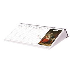 Asztali naptár fehér lapokkal 320 × 150 mm Művészet világa fekvő műbör hátlappal fekete Dayliner 2024. Író- irodaszer, papíráru Dayliner