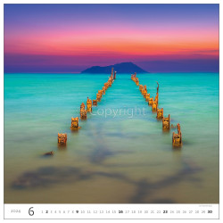 Falinaptár képes 340 × 325 mm Aqua Dayliner 2024.