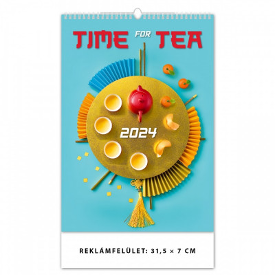 Falinaptár képes 315 × 450 mm Time for Tea Dayliner 2024.