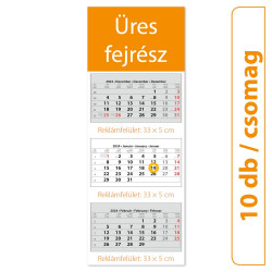 Speditőr naptár3 tömb 3 hónap 330 × 670 mm üres fejrész Dayliner 2024.