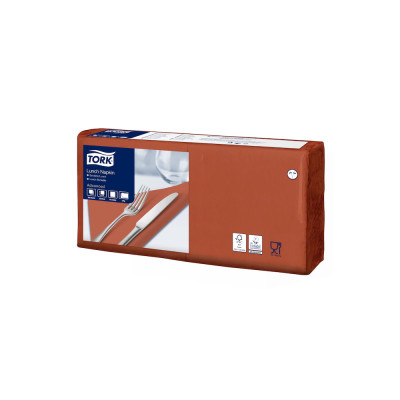 Szalvéta 2 rétegű 1/4 hajtás lapméret: 32,8 x 32,5 cm 200 lap/csomag Lunch Tork_477216 terracotta