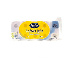 Toalettpapír 3 rétegű kistekercses 100% cellulóz 120 lap/tekercs 8 + 2 tekercs/csomag Boni Perfex_hófehér Iroda üzemeltetés, munkavédelem Perfex