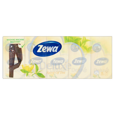 Papírzsebkendő 3 rétegű 10 x 10 db/csomag Zewa Deluxe Spirit of Tea Papírzsebkendő 3 rétegű 10 x 10 db/csomag Zewa Deluxe Spirit of Tea