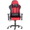 Forgószék, gamer ALPHA RACING fekete/piros, görgő, design