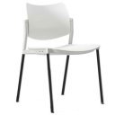Várótermi szék TIP TOP PN fekete váz, fehér plast