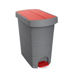 Szemetes kuka pedálos műanyag 60 literes Pelikán Slim eco antracit színű piros tetővel Író- irodaszer, papíráru Alpha