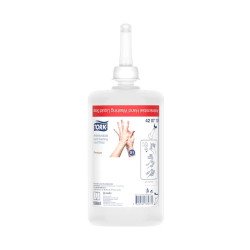 Folyékony szappan fertőtlenítő hatással 1 liter átlátszó S1 Tork_420710 Iroda üzemeltetés, munkavédelem Tork